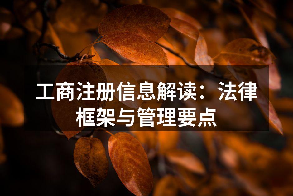 工商注册信息解读：法律框架与管理要点